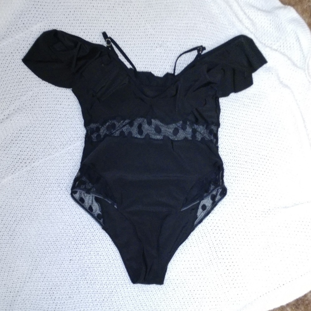 One piece mesh design bathing suit